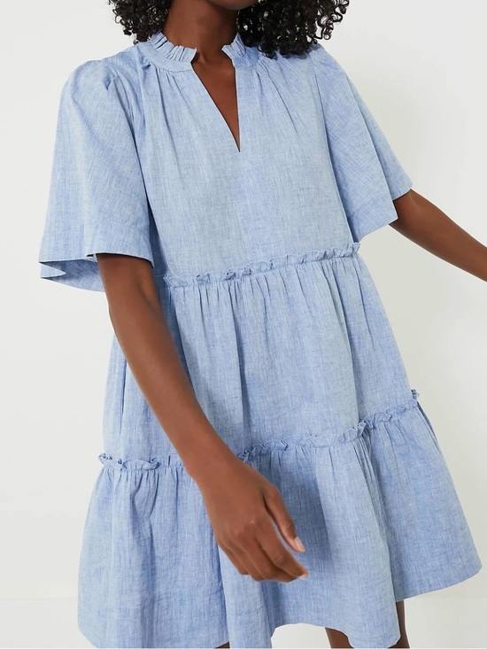 Tuckernuck Dresses & Skirts - Tuckernuck Chambray Crawford Dress Cotton & Linen Short Sleeve Size XL
